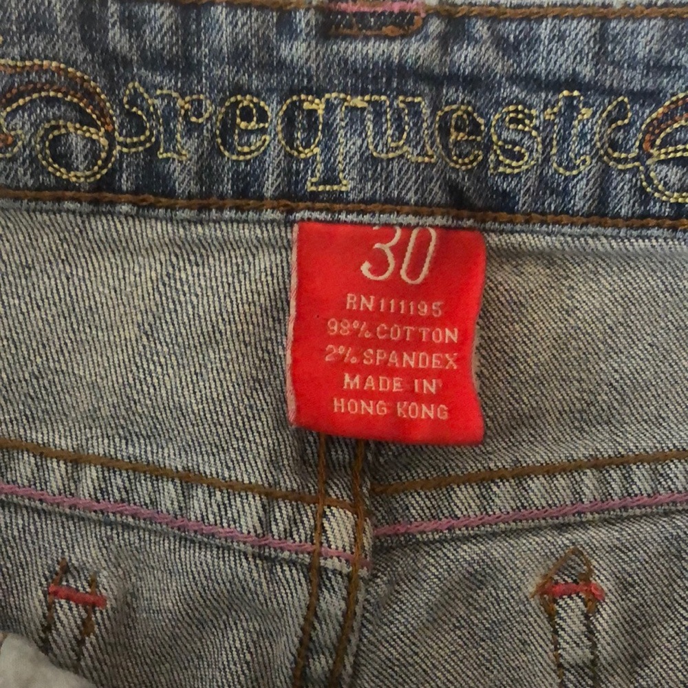 Festival Fun Request Jeans Patchwork Size 30 Bead… - image 6